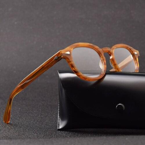 Star style Round Handmade Acetate Frame Women Glasses Men Brand Designer Computer Goggles Optical Spectacle frame Demi Myopia