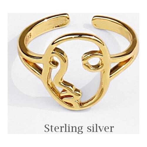 Sole Memory Simple Face Retro Weaving 925 Sterling Silver Female Resizable Opening Rings SRI835