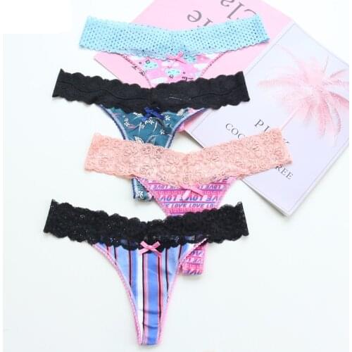 Womens Panties Underwear Women Plus Size Sexy Lace Lingerie Panty Thongs G-String Tanga T-back Seamless Female Wholesale