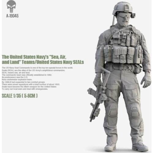1/35 Resin Figure Kits US Navy Seal Assault Soldier model self-assembled(50mm) A-19045