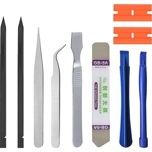 10 Pcs Mobile Phone Dismantling Tool Set Pry Open 10 In 1 Tweezers Dismantling Tool Set Tablet PC Repair Tools