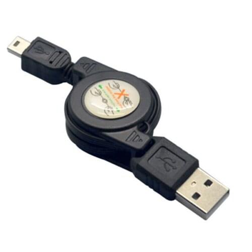 10pcs Portable Retractable 80cm Usb To Mini USB 5pin 2.0 5-Pin B Sync Data Cable Charging Cables Fast Quick Transfer Cord Line