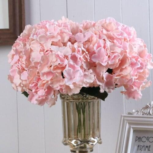 5 Heads Silk Flower Wedding Decoration Artificial Flowers Spring Vivid Hydrangea Christmas Decoration Fake Flowers Love Gift
