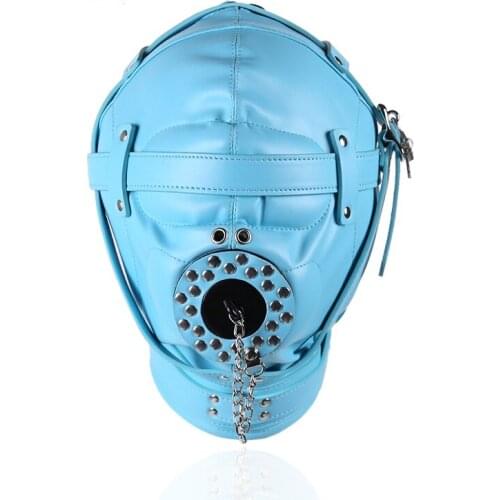 Bondage Sex Toys Erotic Leather Headgear Fetish Bondage Restraints Adult Games Face Mask for Couples