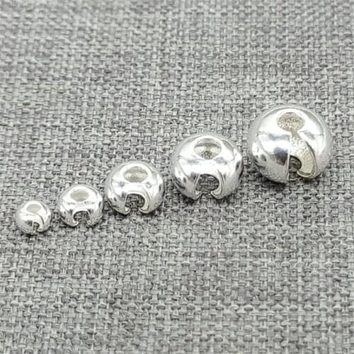 925 Sterling Silver Crimp Cover Beads 3mm 4mm 5mm for Bracelet Necklace