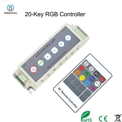 DC12-24V RF Wireless Dual Remote Control 20-Key RGB Controller LED Module Light Strip Dimmer