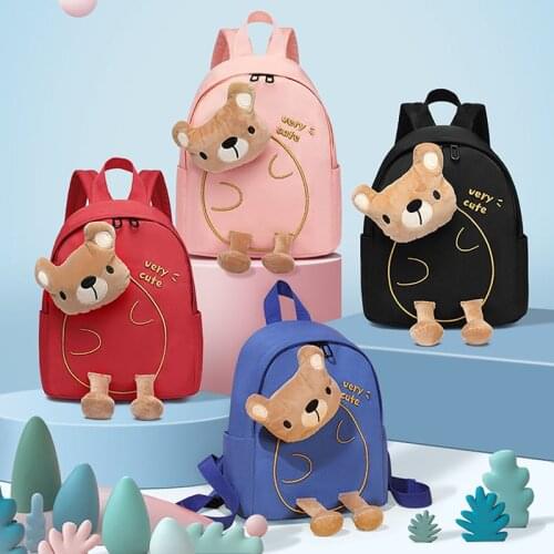 Childrens Bags Kids Cute Cartoon Bear Backpack Fashion Preschool Bag Lightweight Toddler Daily Bookbag School Wear Streetwear