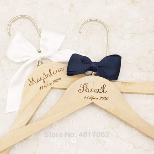 Personalized Wedding/ Bridesmaids Hangers - Wedding Hanger - Engraved Wood Bridesmaid Hanger - Wedding Name Dress Hangers