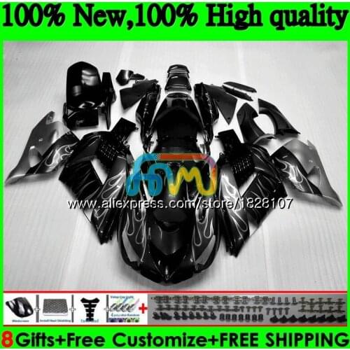 Injection For KAWASAKI ZX-14R ZX14R 12 13 14 Silver black 15 16 17 24BS.117 ZZR1400 ZX 14R 2012 2013 2014 2015 2016 2017 Fairing