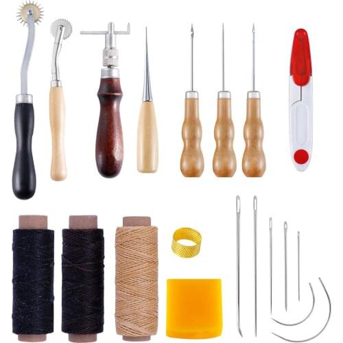 Handcraft Leather Tools Suits DIY Leather Tools Hand Sewing Punching Crafts Tools Suits Sewing Tools Accessories Suits