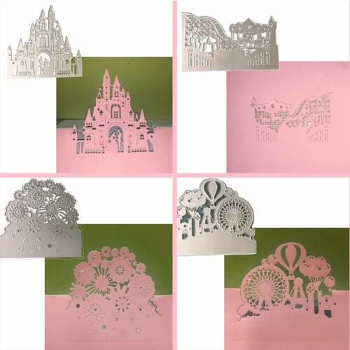 Interesting Amusement Park Accessories Castle Metal Cutting Dies For DIY Scrapbooking Paper Cards Making Crafts Supplies 2019