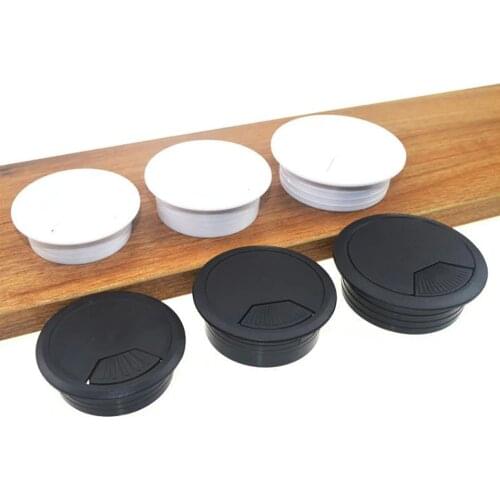 1Pcs ABS Plastic Round Cable Box Computer Desk Line Hole Cover Desk Thread Hole 50/53/60/80MM Table line hole cover Decorative
