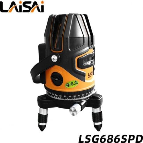 LAISAI Laser Level LSG686SPD Green Light 5-Line High-Precision Outdoor Scribing Instrument