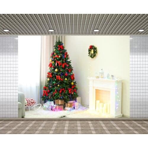 Lyavshi photography background luxury living room decorated christmas tree backdrop Christmas party Photo studio