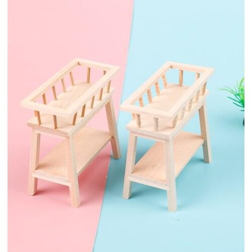 1:12 Scale New Dollhouse Wood Shelf Flower Stand Mini Doll House Handmade Furniture Model