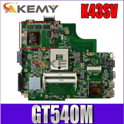 Akemy K43SV Laptop motherboard for ASUS K43SV K43SJ K43SC K43SM K43S original mainboard HM65 GT540M