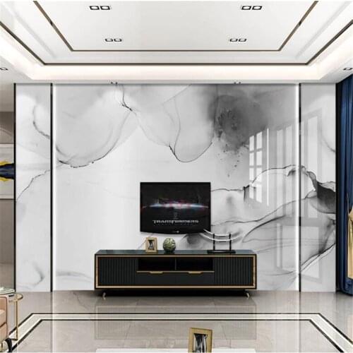 Milofi modern minimalist atmosphere gray abstract ink marble pattern wallpaper mural bedroom living room TV background