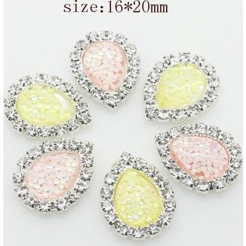 Fashion 10Pcs/set 12*20mm Water Drop Diy jewelry accessories metal crystal pedestal embellishments caps decoration For making