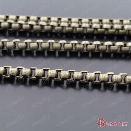 Wholesale Width 3.5mm Antique Bronze Plated Iron Box Chains Diy Jewelry Findings Accessories 2 Meter(JM7173)