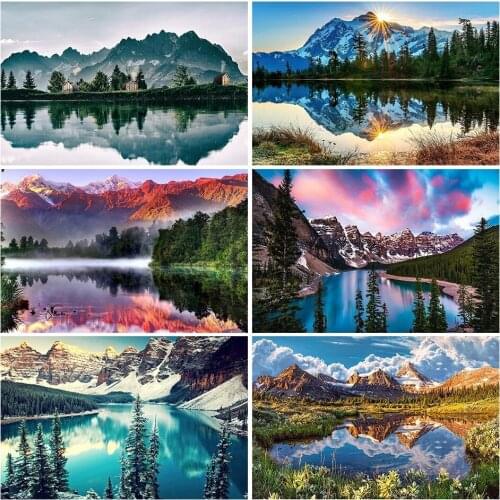Lake cross stitch kit people 18ct 14ct UNprinting11ct count print canvas stitches embroidery DIY handmade needlework