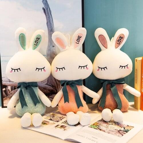 50/60/70cm Lovely Princess Rabbit Plush Toys Animal Stuffed Soft Kawaii Cute Bunny Pillow Dolls Present for Valentine Christmas