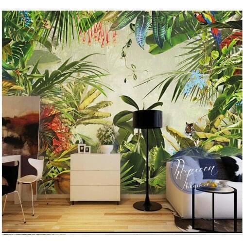 Custom 3d photo wallpaper 3d wall murals wallpaper Tropical rainforest plant banana background wall wallpaper home decoration