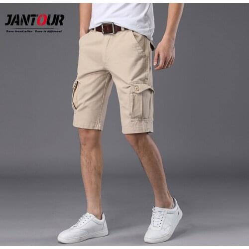 Brand Summer Mens Baggy Multi Pocket Military Zipper Cargo Shorts breeches Male Long Army Green Khaki Mens Tactical Shorts