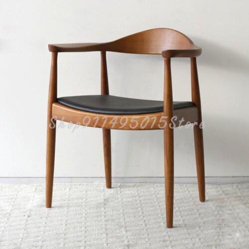 Nordic Solid Wood Dining Chair Kennedy President Chair Hiroshima Chair Coffee Shop Restaurant Casual Simple Back Chair