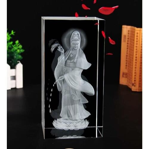 Special Offer large HOME Family 3D crystal Guanyin Avalokitesvara Buddha efficacious bless safe good luck Talisman statue