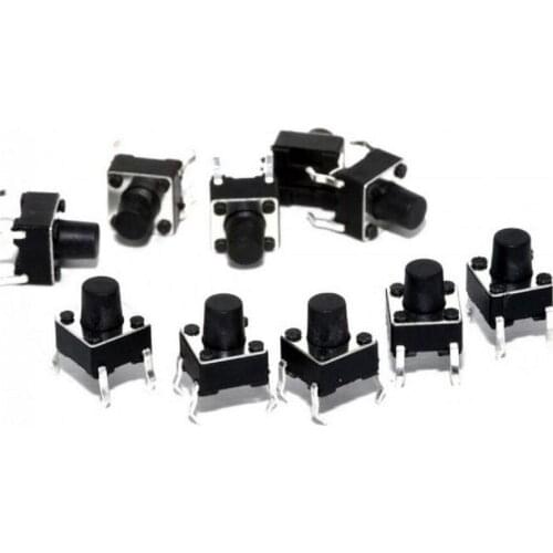 Free Shipping 50pcs/lot 6x6x7MM 4PIN G92 Tactile Tact Push Button Micro Switch Direct Self-Reset DIP Top Copper