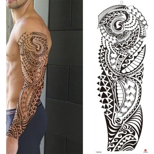 Large Arm Sleeve Tattoo Waterproof Temporary Tattoo Sticker Lion Beast Rose Full Flower Tatoo Body Art Tattoo Girl