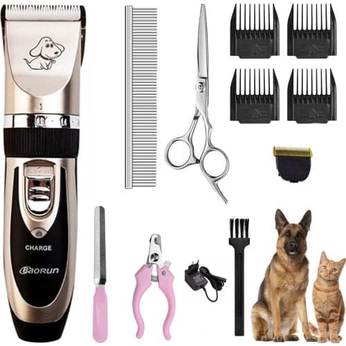 Professional Pet Cat Dog Hair Trimmer Dog Grooming Kit Rechargeable Electrical Clipper Shaver Pet Fur Nail Accessories