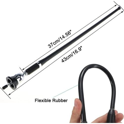 Universal 16.9 Inch Car FM AM Radio Antenna Car Stereo Auto Roof Wing Mount Signal Aerial Antenna with Antenna Extension Cable