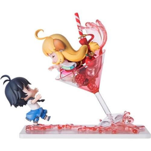 In stock 16.5Cm Fox Spirit Matchmaker kawaii chinaese Anime Figure Tushan Susu Bai YueChu Fruit Cup Q version Hand-Made Toys