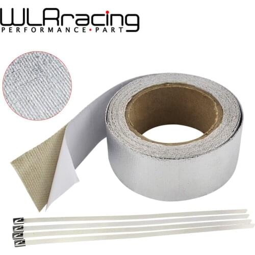 WLR - 5 Meter Car Aluminum Reinforced Tape Adhesive Backed Heat Shield Resistant Wrap For Intake pipe WITH 4PCS TIES WLR1612