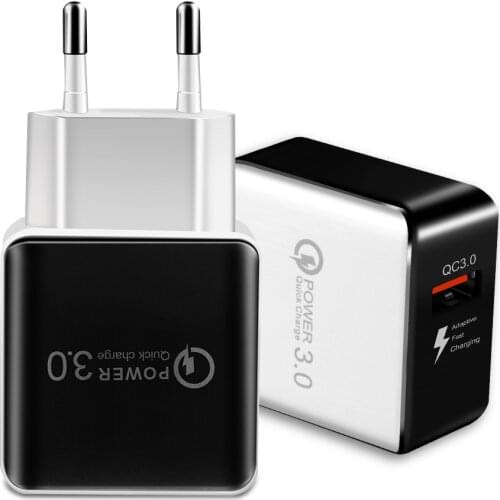 USB Charger 18W Quick Charge 3.0 Phone Charger EU US Plug Adapter for iPhone Samsung S8 S9 Xiaomi Huawei P20 PRO P30 Universal