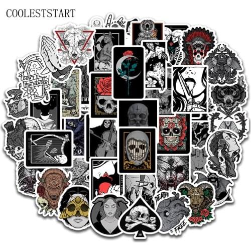 10/50Pcs/Pack Terror Gothic Skull Dark System Stickers For Computer Digital Camera Phone Motorcycle Environmental Protection