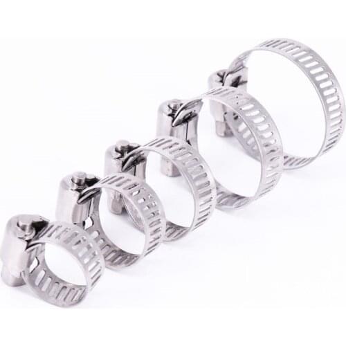10pcs Hose Clamp 304 Stainless Steel US Adjustable Pipe Tube Clamp Gas Tube Fitting Fastener Tool