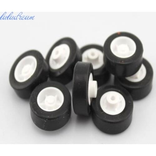 10pcs/lot 2*18mm Minitype Wheel Smooth Rubber Wheel DIY Assemble Parts Small wheels