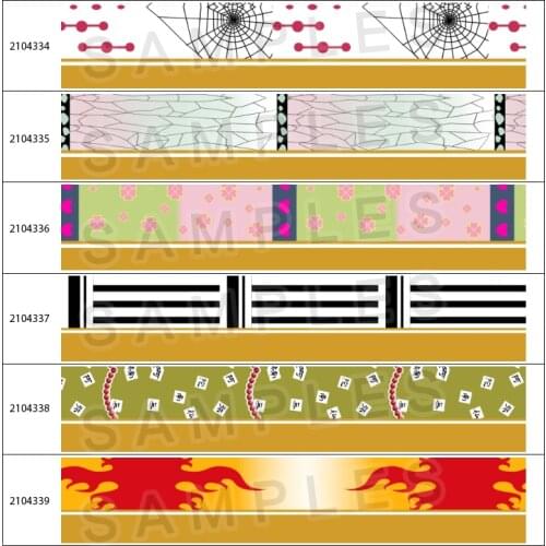 10yadrs Japanese Cartoon Demon Slayer Design Printed Grosgrain / Satin Ribbons