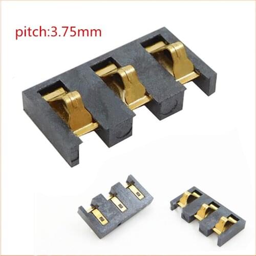 3pin 3.7 mm Pitch Spring Compression Contact Male Connector Surface Mount Battery Connectors Reflow Solder PCB