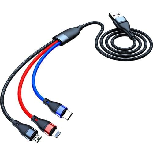3 In1 Micro USB Type C Multi Fast Charger Cable For Huawei Samsung xiaomi Phone Cables Data Charging Cables Cord Wire
