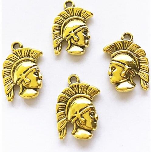 30pcs Spartan Head Connector Charms, Men Jewelry DIY Necklace Bracelet Key Chain Aesthetic Accessories Jewelry Making Supplies