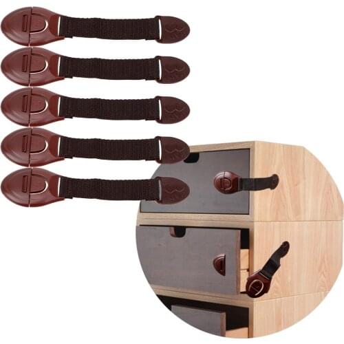 Child Safety Lock Drawer Door Cabinet Cupboard Safety Locks 5Pcs/Lot Child Safety Webbing Lock Child Baby Security Proof