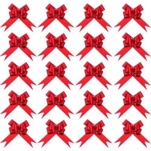 50Pcs 9cm Beautiful Pull Bowknots with Snowflake Pattern Christmas Decorative Pull Bowknots Gift Box Pull Bows Bowknot Ribbon(Re