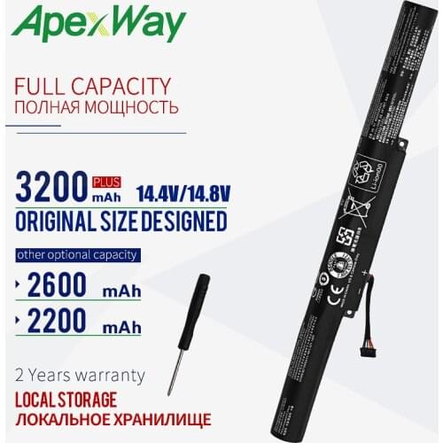 4 Cells Apexway Laptop Battery for LENOVO V4000 Y50C for IdeaPad Z41 Z51 Z41-70 Z51-70 L14L4A01 L14L4E01 L14M4A01 L14M4E01