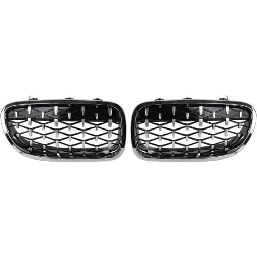 Diamond Front Kidney Bumper Grilles For BMW F10 F11 F18 528i 535i 2010-2016 Chrome / Gloss Black / Black and Chrome New Style