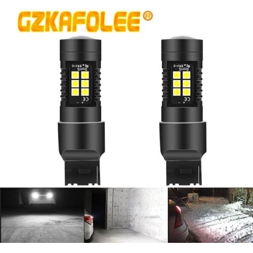 2PCS 7440 Led Lamp T20 Car Lamps Reversing Lights W21 / 5W 7443 CANBUS No Error Automobiles Parts Accessories
