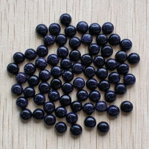 Wholesale 50pcs/lot fashion good quality blue sand stone round cab cabochon 6mm beads for jewelry accessories making 6mm free