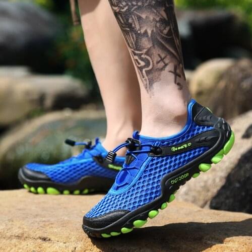 Upstream Aqua Shoes Unisex Air Mesh Men Fishing Swim Water Beach Shoes Quick Dry Hiking Wading Shoe Sports Travel Women Sneakers